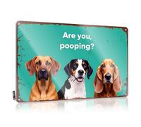 CTDF Men Decor Three Dogs Curiously Ask: Are You Pooping? Tin Sign Funny Home Decor Funny Man Cave Signs(30X40CM)