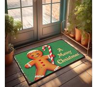CTDF Personalized Welcome Mat A Gingerbread Man'S Sweet Christmas Wish Doormat Doormat Outdoor Entrance Retro Decor(40X60CM)