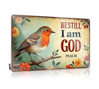 CTDF Tin Decor Peaceful Bird Perch: Inspirational Psalm Artwork With Nature'S To Tin Sign Backyard Bar Decor Beer Tin Signs Vintage Sets(30X40CM)