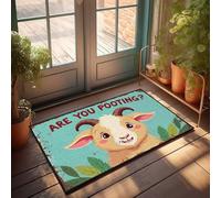 CTDF Welcome Door Mats For Outside Entry Curious Goat Asks: Are You Pooting? Doormat Gifts For Home Decor Mat Outdoor(40X60CM)