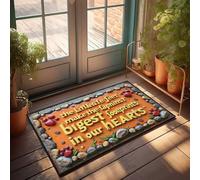 CTDF Welcome Mats Outdoor Funny Little Feet Leave The Biggest Footprints In Our Hearts Doormat Small Outdoor Mat Farmhouse Bath Mat(40X60CM)