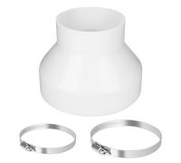 CTDMJ 150mm to 100mm Reducer, Ducting Reducer 6 to 4 inch Duct Pipe Reduction Connector mit Stainless Hose Clips Extractor Fan Reducer for Extractor Fans Cooker Hood Tumble Dryer Ventilation
