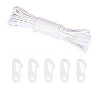 CTDMJ 15M Flag Poles for Garden, Flag Pole Rope with 5 Clip, Nylon Rope 6mm Thick, Floating Rope Boat RopesTow Rop Flag Pole Halyard Ropes Kit for Outdoor, Swing, Clothesline, Camping