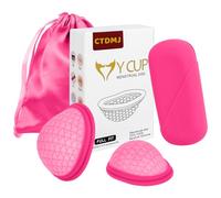 CTDMJ 2pcs Menstrual Disc Set (S & L) with Storage Bag, Flat-fit Cup, Reusable, Soft Period Disc,Medical-Grade Silicone, Feminine Hygiene & Care, Menstrual Cups,Tampon, Pad Alternative (Rose red)
