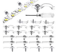 CTDMJ Led Light Strip Clips100Pcs, Led Strip Holder Fastener Led Strip Clips, with Screws & Screwdriver, LED Holder Clips Fixing Clips LED Strip Light Mounting Clips for 8mm, 9mm,10mm Strips