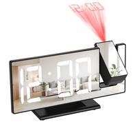 CTDMJ Projection Alarm Clock, Projection Clock 12/24H Display LED Electronic Mirror projector clocks Bedroom, Alarm Clocks Bedside with 7.8'' Large Display, Temperature, Adjustable Brightness, Snooze