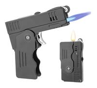 CTDMJ Torch Lighter - Switchable Soft/Jet Flame, Refillable with Lock, Windproof, Foldable Personalised Lighter -Red