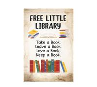 CTDWNT Free Little Library Garden Flag,Free Little Library Reading Lovers House Flag,Double Sided Personalized Librarian Library Welcome Garden Flag for Reading Lovers Bookish
