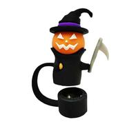 CTDWNT Silicone Straw Topper for Stanley 30&40 Oz,Halloween Straw Cover Cap,Splash Proof Straw Topper,Reusable Straw Cap Cover,Drinking Straw Tip Covers for Stanley (Black Witch), 1pc