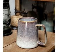 Cteahrow Large 24 OZ/700ml Ceramic Coffee Mugs, Capacity Mug with Handle,Tea Cup,Dishwasher Microwave Safe,for Office and Home (Kiln-Changed Gray)