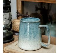 Cteahrow Large 24 OZ/700ml Ceramic Coffee Mugs, Capacity Mug with Handle,Tea Cup,Dishwasher Microwave Safe,for Office and Home (Kiln-Changed Blue)
