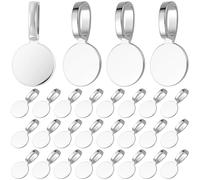 CTEAKOP 100 Pcs Bails for Jewelry Making, Glue on Bails for DIY Craft Pendants, Charms (Silver)