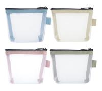 CTEAKOP 12 Pcs Mesh Zipper Pouch Bags, Mesh Makeup Bag with Zipper, Meshes Cosmetic Bag, Meshes Organizer Bags for Home, Office, Travel (4 Colors)