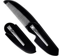 CTEAKOP Folding Mustache Comb for Men, Portable Plastic Pocket Moustache Comb, Fine Teeth Beard Straightener Grooming Styling Hair for Men (1 Pcs)