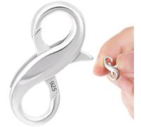 CTEAKOP Sterling Silver Lobster Clasp 925, Silver Lobster Claw Clasp, Double Lobster Clasps for Jewelry Making (1 Pcs)