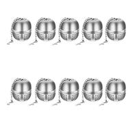 CTForest 10 Pieces Tea Filter, Stainless Steel Egg Tea Loose Strainer, Round, Silver, Tea Infuser