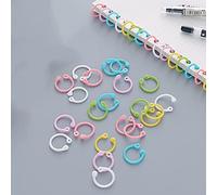 CTForest Book Rings, 120 Pieces, Plastic, Classic, Multicolor (Yellow, Green, White, Pink, Purple, Blue), Ring Binders for Loose Leaf Connector Rings, Document Album, Scrapbook Crafts