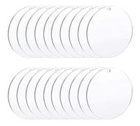 CTForest Pack of 20 clear acrylic plates, transparent acrylic disc, round acrylic disc, suitable for cake making, product presentation, wedding and party signs (10 cm)