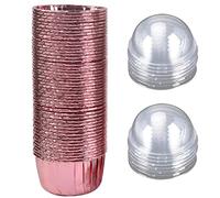 CTForest Pack of 50 Aluminium Foil Cupcakes, Paper Muffin Cases, Cupcake Baking Cups with Lids, Suitable for Birthday Parties, Holiday Parties