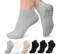 CTHH 6 Pairs Pilates Socks with Grips for Women, Yoga Socks Non-slip for Pure Barre Hospital Barefoot Workout