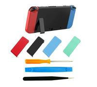 CTHTBZ 4PCS Replacement Kickstand Bracket Holder for Nintendo Switch, Soft Touch Plastic Back Kick Stand With Repair Tool Kit Part Compatible with Nintendo Switch Console (Red-Blue-Black-Green)