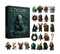 Cthulhu: Advent Calendars 2025, 24 Gothic Style Acrylic Terrors of Yule Countdown Calendar, 2d Cthulhu Flat Christmas Ornaments, Collectible Decorations, For Monster-Fans and Collectors