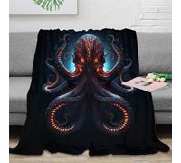 Cthulhu Bedding Throw 3D Printed Blanket Lightweight Fluffy Soft Cozy Plush Gifts for Holiday Bed Couch for Boys Girls All Season Couch Sofa 50x60inch(127x152cm)
