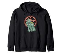 Cthulhu Cat Cosmic Horror Funny Lovecraft Kitty Zip Hoodie