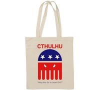 Cthulhu Election Why Vote for A Lesser Evil Natural Cotton Tote Bag White