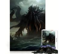 Cthulhu God Ocean Ship 1000 Piece Jigsaws for Teenagers Puzzle Logic Game Tight Edge Hard Challenge Night Fun (50x75cm)