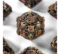 Cthulhu Hollow Metal Dice Set 7 pcs Suitable for Dungeons and Dragon RPG D&D Explorers Savage World and Table Games Polyhedral Dice D20 D12 D10 D8 D6 D4 D100