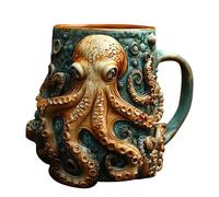 Cthulhu-Inspired Pirate Tankard - 3D Octopus/Kraken Beer Mug, Medieval Viking Drinkware for Bar, Home, or Game Night, Gothic Fantasy Dragon Collector for Men