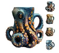 Cthulhu-Inspired Pirate Tankard, 3D Octopus/Kraken Design Beer Mug for Bar Restaurant Home, Dragon Collector Themed Party Decoration Drinkware Gift for Men,Medieval Pirate Beer Cup (A)