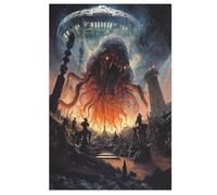 Cthulhu Invasion Wooden Jigsaw Puzzles for Adults 1000 Pieces Jigsaw Puzzle For Kids Age 12 Educational Game Toys 78×53cm