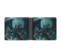 Cthulhu Monster Printed Bifold Wallet with Hidden Compartments Pocket Money and Credit Card Holder for Men Women