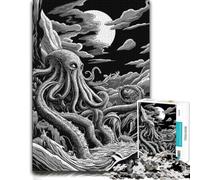 Cthulhu Mythos Octopus Wooden Puzzle 1000 Pieces | Adult Puzzle - image-based sorting for steady puzzle progress on weekends.