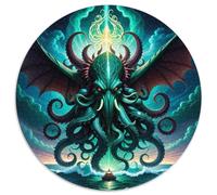 Cthulhu Octopus God Jigsaw 1000 Piece Round Puzzle Starry Sea Realm Creative Puzzles for Family Game And Birthday Gift Idea for Friends 1000pcs (67.5x67.5cm)