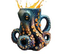 Cthulhu Octopus Mug, Cthulhu Inspired Pirate Tankard, Novelty 3D Octopus Shaped Beer Mug, Medieval Pirate Vikings Style Beer Cup, Kraken Tentacle Portable Drinkware, for Home Decor & Party Favors