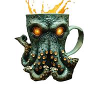 Cthulhu Octopus Mug, Octopus Coffee Mug, Cthulhu-Inspired Pirate Tankard, 3D Kraken Medieval Dragon Cup, Handmade Resin Drinking Cup with Cthulhu Tentacle for Bar Restaurant Home Decor