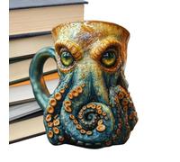 Cthulhu Octopus Mug, Octopus Coffee Mug, Cthulhu-Inspired Pirate Tankard, 3D Kraken Medieval Dragon Cup, Handmade Resin Drinking Cup with Cthulhu Tentacle for Bar Restaurant Home Decor