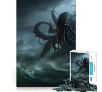 Cthulhu on The Ocean 1000-piece Puzzle for Teenagers Tension Relief Firm Cut Playful Challenge Fine Art (50x75cm)