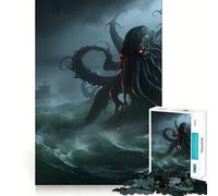Cthulhu on The Ocean Jigsaw for Adults 1000 Pieces Reason Boost Indoor Play Playful Challenge Wall Art (38x52cm)