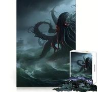 Cthulhu on The Ocean Jigsaw for Adults 1000 Pieces Reason Boost Indoor Play Playful Challenge Wall Art (38x52cm)