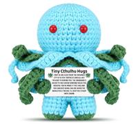 Cthulhu Plush Toy Cryptid Gift Crochet with Positive Message Back to School Teacher Gift Cthulhu Emotional Gifts Handmade Crochet Doll Birthday Employee Inspirational Support Gifts for Women