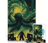 Cthulhu Rising Jigsaws for Adults1000 Pieces Tension Relief Vivid Print Playful Challenge Perfect Decor (38x26cm)