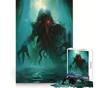 Cthulhu Rising Sea Jigsaw Puzzles 1000 Pieces for Adults Strong Logic Color Fast Fun Challenge (38x52cm)