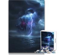 Cthulhu Rising Storm Jigsaw Puzzles for Teenagers 1000 Brain Teaser Educational Game Memorable Heartfelt Gift Option Size 38x26cm