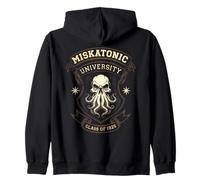 Cthulhu Skull Miskatonic University, Vintage Cthulhu Zip Hoodie