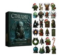 Cthulhu: Terrors of Yule - Advent Calendar 2025, Christmas Advent Calendar 2025 with 24 Hanging Cthulhu Monsters Ornament, 2D Acrylic Design, for Monster Fans and Collectors (Dark Gray-1pc)