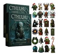 Cthulhu: Terrors of Yule - Advent Calendar 2025, Christmas Advent Calendar 2025 with 24 Hanging Cthulhu Monsters Ornament, 2D Acrylic Design, for Monster Fans and Collectors (2set)